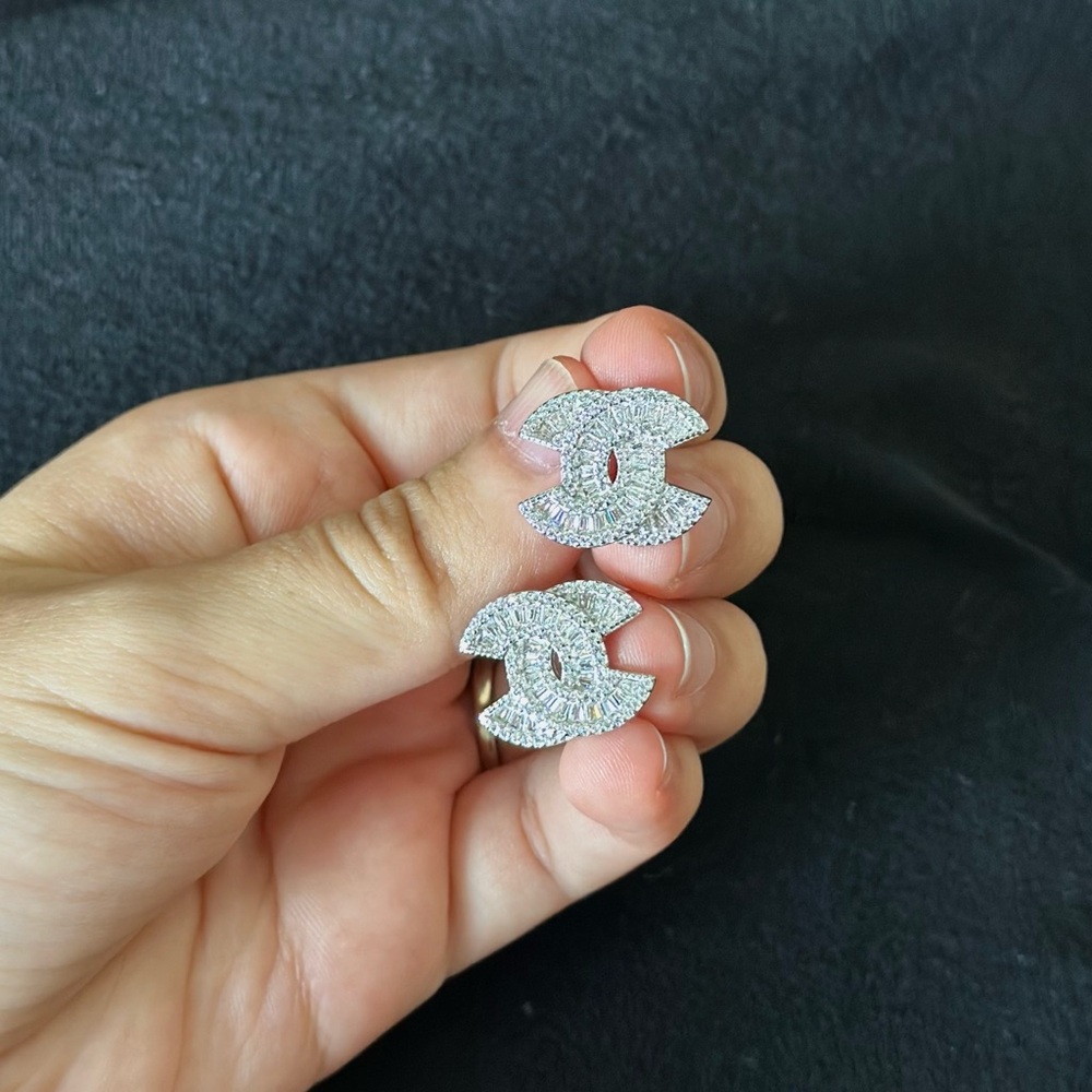 Sterling Silver Stud Earrings elegant party event fancy